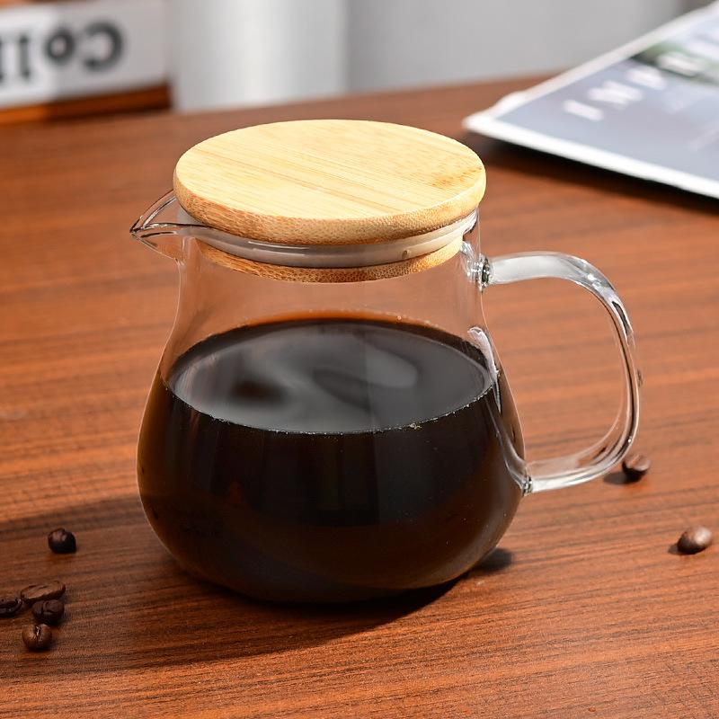 Kaffekanna i glas Stor kapacitet hög borosilikat värmebeständig kalltålig glaskanna Uppvärmning hushåll kallbryggningskanna Handbryggningskanna