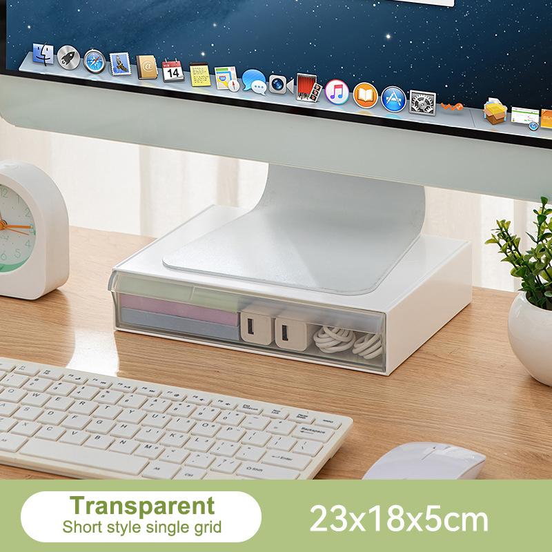 

Transparent Computer Monitor Stand Riser Bracket With Storage Drawer Pc Screen Holder Laptop Desktop Organizer For Charger Mouse
