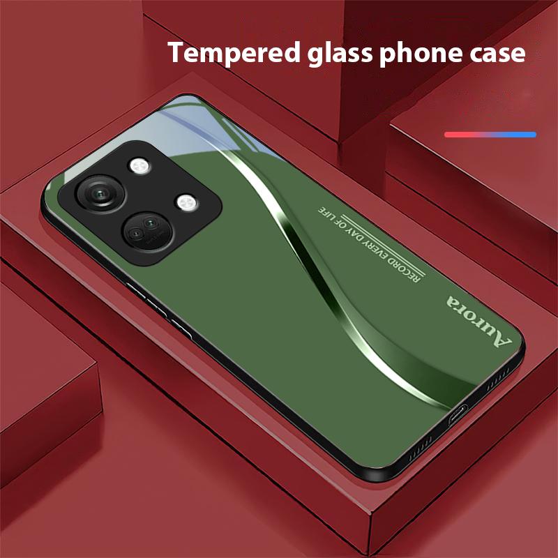 Two Tone Stripes For OnePlus Nord 3 5 6T 7 Pro 8 12 10T Reno8 Lite 5G 10R Nord N30 Hard Shell Tempered Glass Phone Case Black