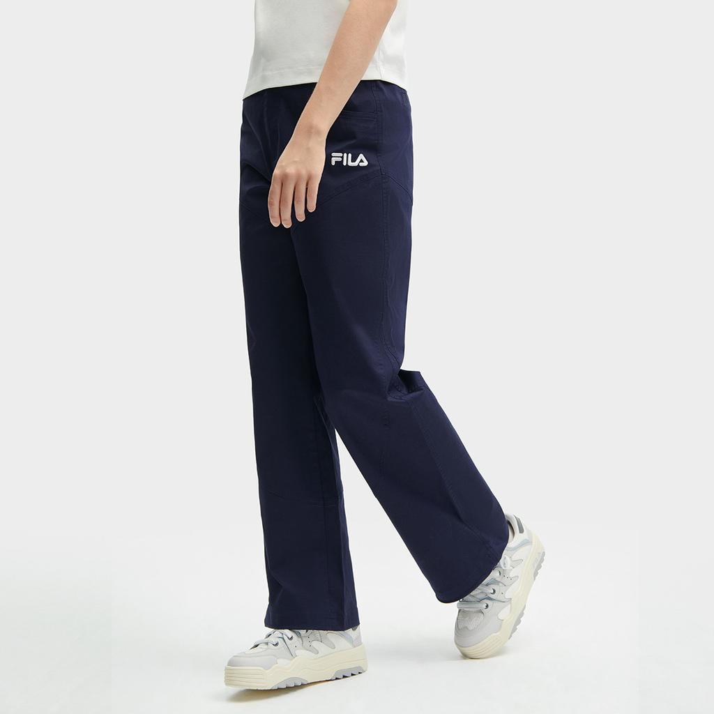 Fila Solid Color Straight Leg Woven Casual Pants Women Bottoms Deep-Navy F11W419802F-NV