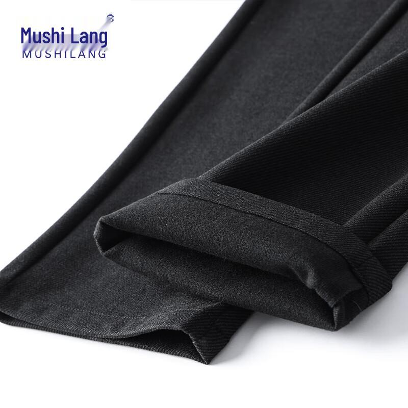 MUSHILANG Men's Wool-Blend Fleece-Lined Casual Business Pants