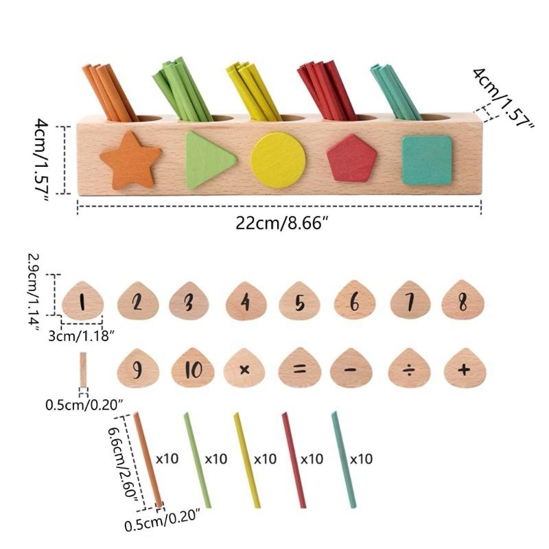 Wooden Math Magnetic Graphic Recognition for Intellgent Improvement Columnar Calculation Number Counting for Kids