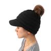 Popular, knitted ponytail hat without CC labeling duck tongue brim