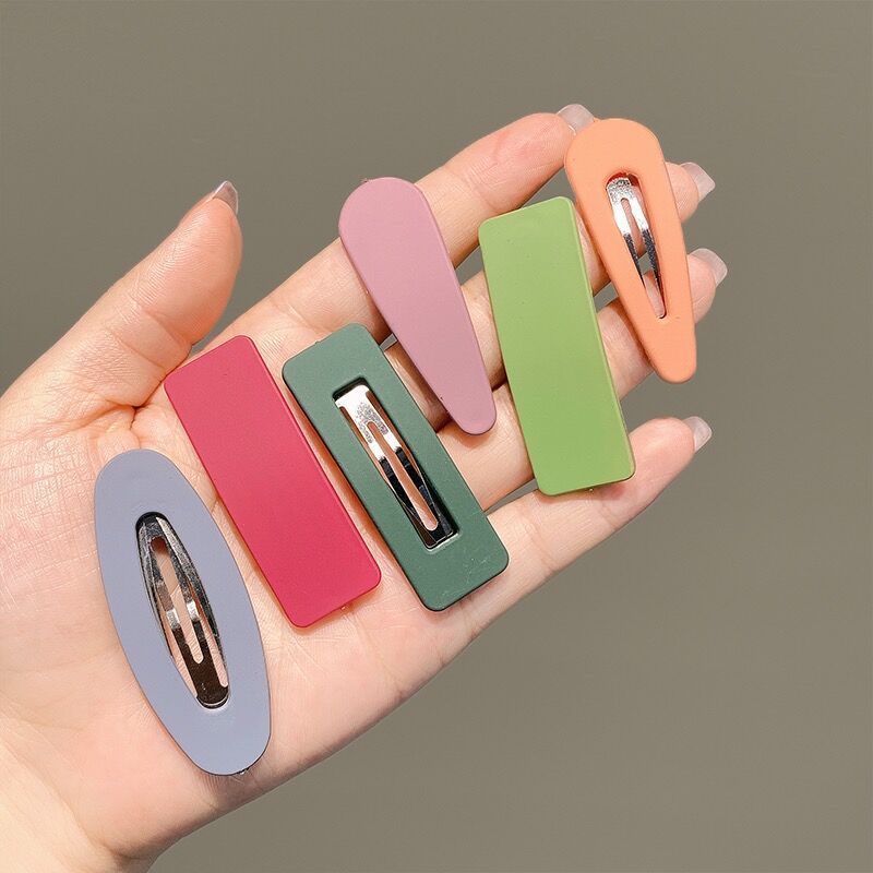10pcs 5-6cm Candy Color Geometric Waterdrop Square Ornament Hair Clips Women Girls Sweet Hairpins Kids Korean Hair Accessories