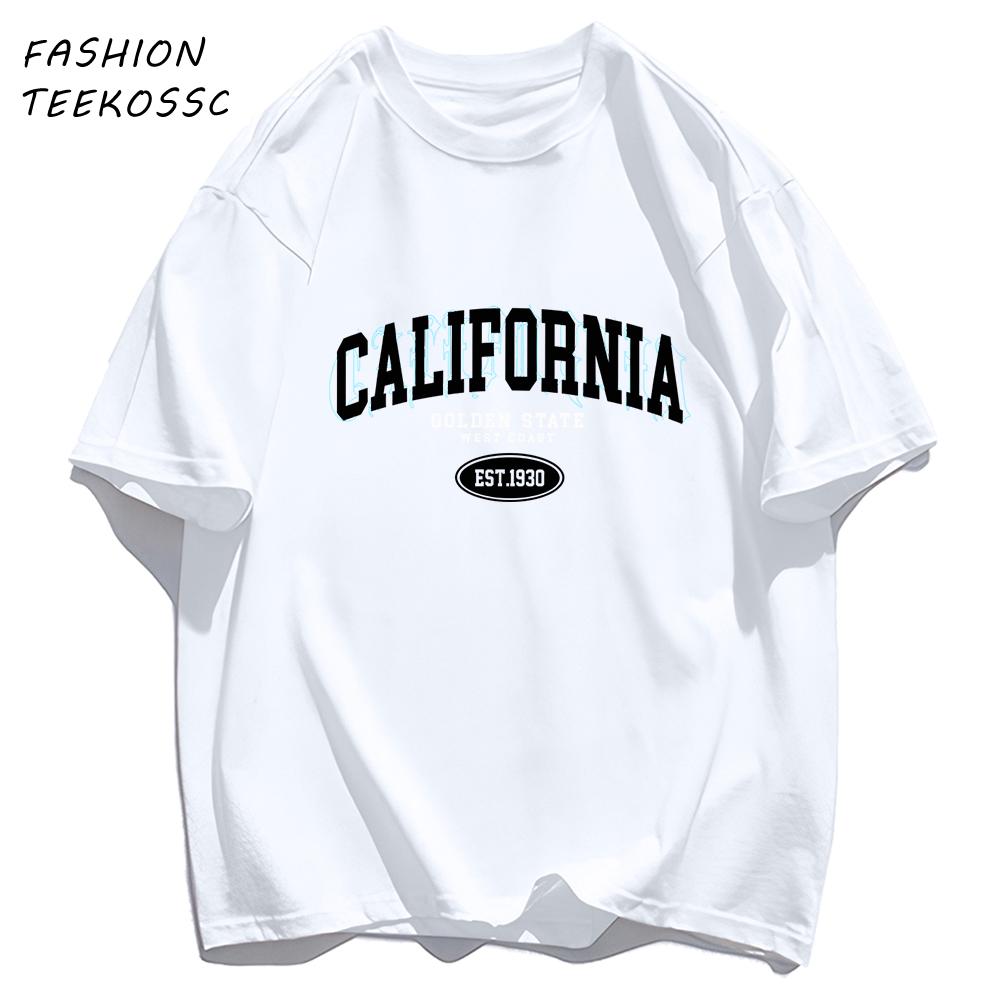 Golocn State California Est Men TShirts Casual Cotton TShirt ONeck AllMatch Clothing Unisex Loose Summer Basics Sportswear