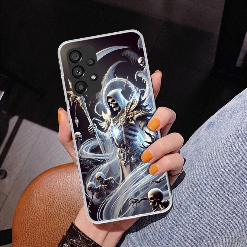 

Death Grim Reaper Skull Scythe Phone Case For Samsung Galaxy A52 A32 A22 A12 A51 A31 A50S A30S A20S A10S Note 20 Ultra 10 Plus S Samsung A52S 5G