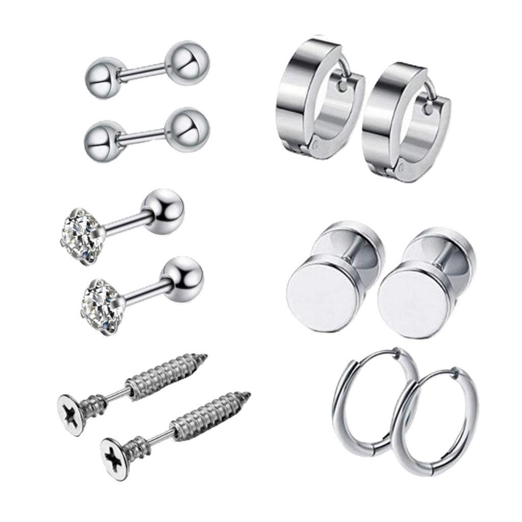 

6 пар серег-гвоздиков с изогнутой штангой, украшения для ушей из нержавеющей стали, золото