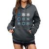 Women's Winter Christmas Printed Pullover Hooded Sweatshirt Fleece Long Sleeve Sweatshirt