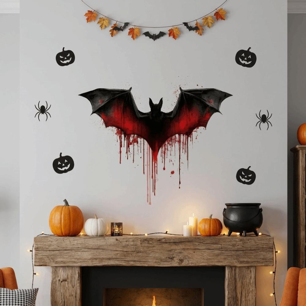 PVC Halloween Fledermaus Wandaufkleber Elektrostatische Gruselige Fledermaus Aufkleber Fensteraufkleber Fenster