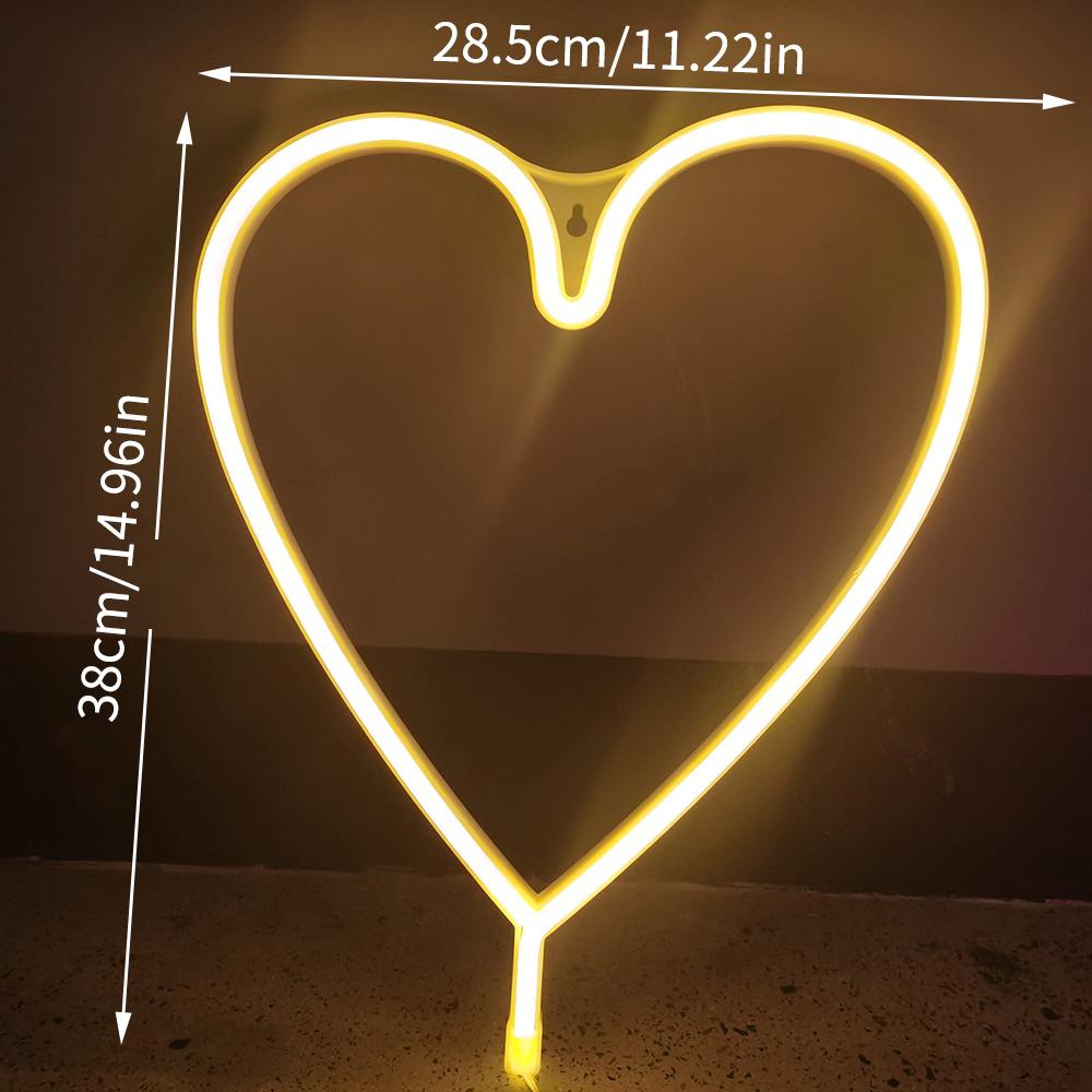 1PC Led Big Love Neon Modeling Light Room Decoration Hanging Wall Proposal Arrangement Battery Operated Or Usb Powered