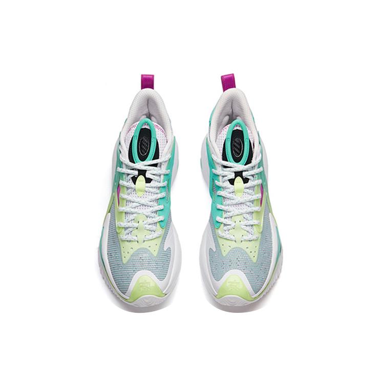 New Anta Berserk 3 Durable Breathable Mid Top Basketball Shoes White Green 112131601-2
