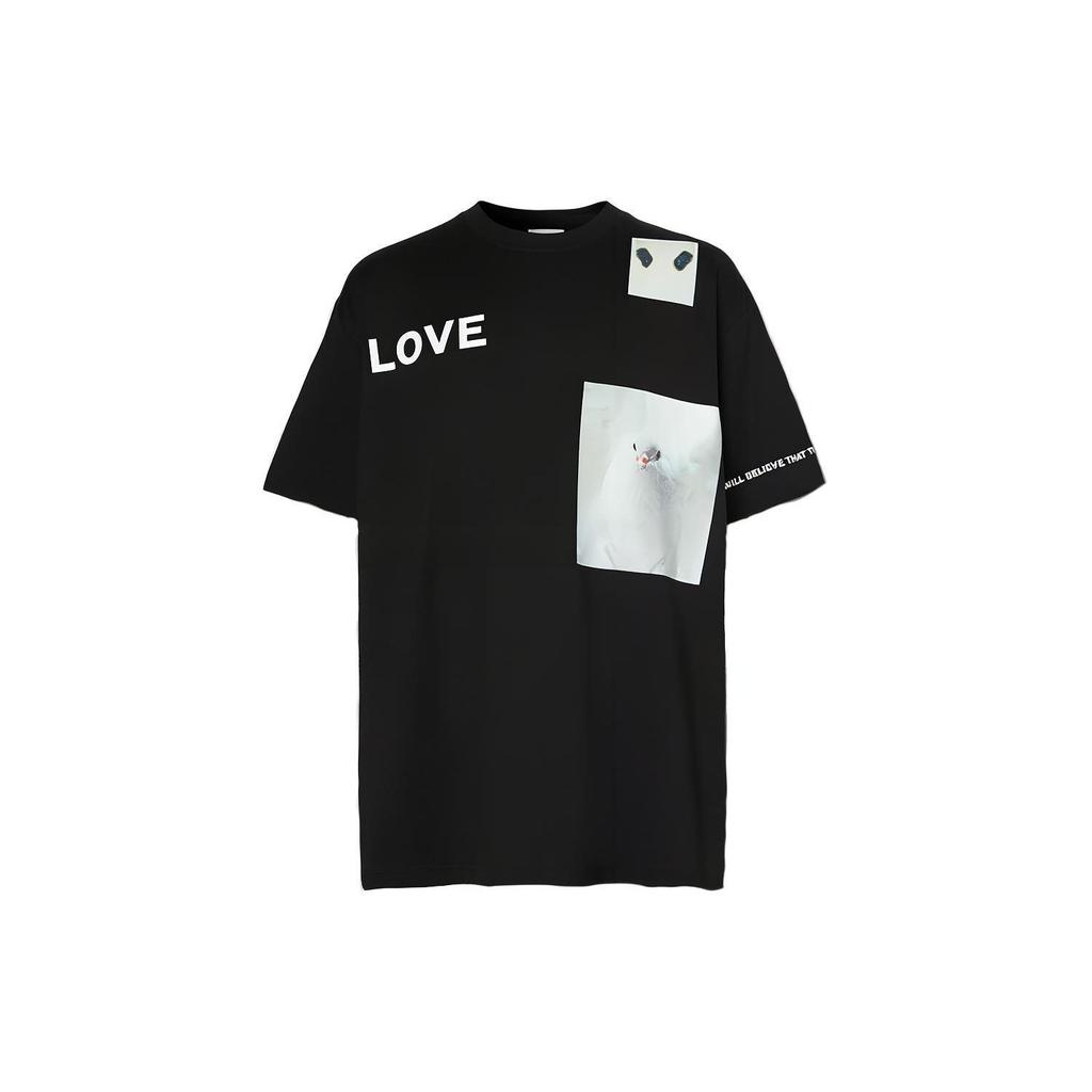 Burberry T Shirts Men's Black Crew Neck Moderate Straight Fit 80309401