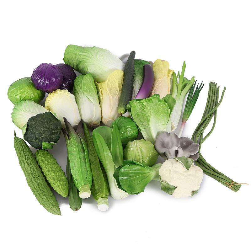 1pcs Artificial Vegetables Simulation Vegetable Model Fake Lettuce Eggplant Photography Prop Kids Play Kitchen Toys