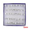 20 Pairs Multicolored Rhinestone Stud Earrings Set For Women Men Minimalist Crystal Round Piercing Earrings Party Daily Jewelry