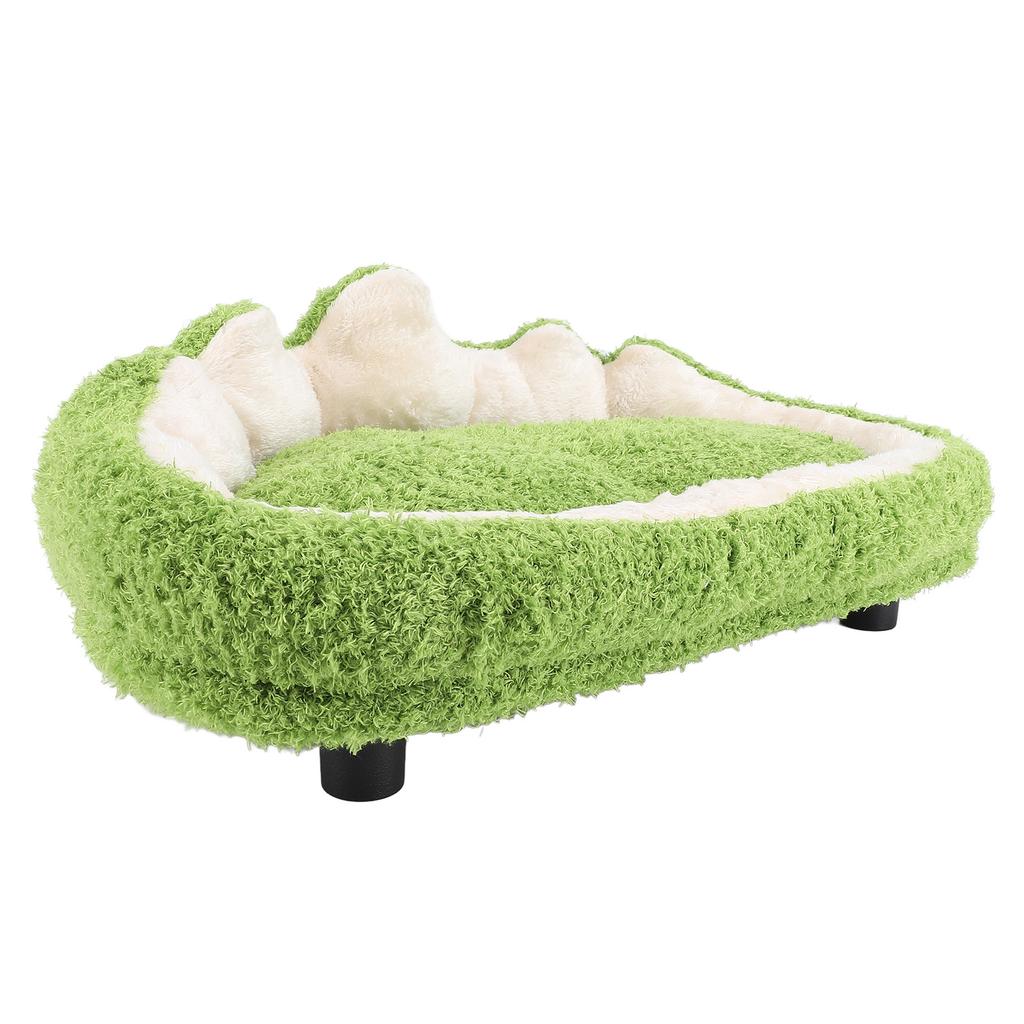 Plush Pet Bed Soft Warm Enhanced Comfort Multifunctional Spacious Dog Cat Sofa Bed for Winter Green