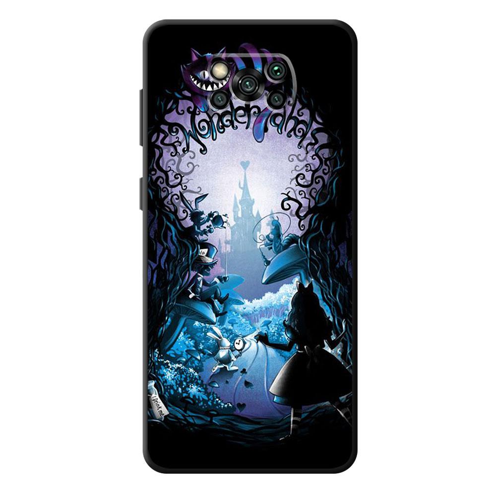 TPU Back Case for LG G7 K42 K50 K52 K41s K40s G6 K50s K61 G8 ThinQ K51s K40 Alice In Wonderland Cheshire Cats Black Phone Cover