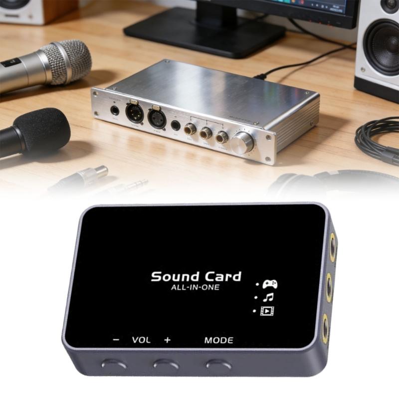 Professional Portable Sound Card Type C Docking Station With Virtual 7.1 Surround For PC Laptop And Mobile Devices