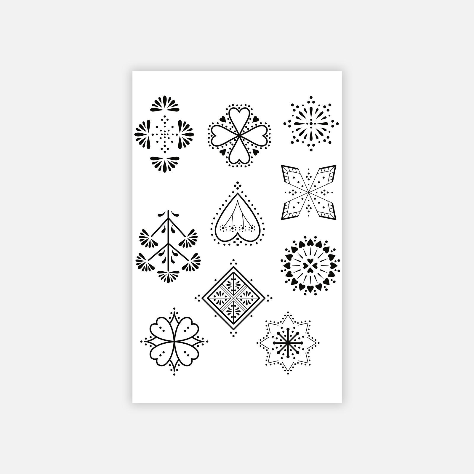 

Love Geometric Pattern Line Totem Tattoo Sticker Waterproof Women S Long-Lasting Advanced Sense Arm Tattoo Sticker 12*19