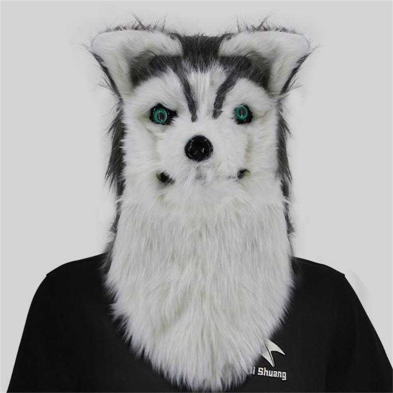 Halloween Maske Realistische Mundbewegung Hundemaske Tierkopfmaske für Partydeko