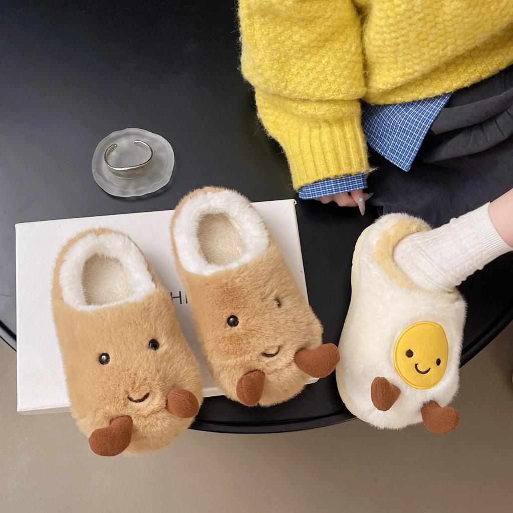 Fun potato bags and cotton slippers women's winter new home indoor non-slip soft-soled plush personalized cotton shoes