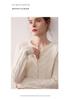 2025 Fall/Winter Women's Cashmere Pearl Button Cable Knit Cardigan - Round Neck, Solid Color, Loose Fit Sweater Coat