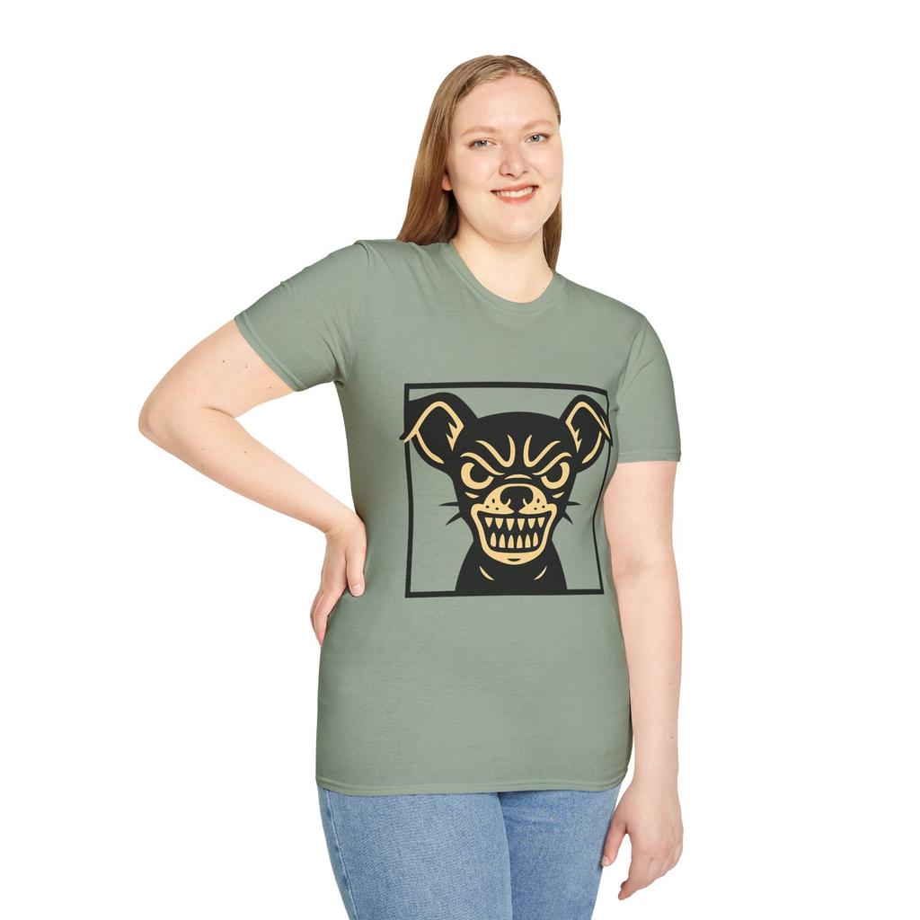 Unisex Softstyle T-Shirt Chihuahua Dog Snarling Fierce Fabulous