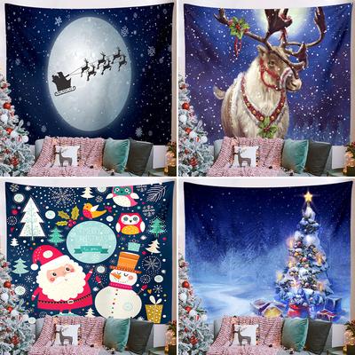 Domáca dekorácia Silvestrovský večierok Vianočná potlač Gobelín Pozadie Vhodné pre nástenné dekorácie Pozadie Tkanina tapiz navideño