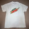 Mountain Dew Logo T Shirt Men’s Large White Gildan Heavy Cotton Soda Tee Unisex T-Shirt