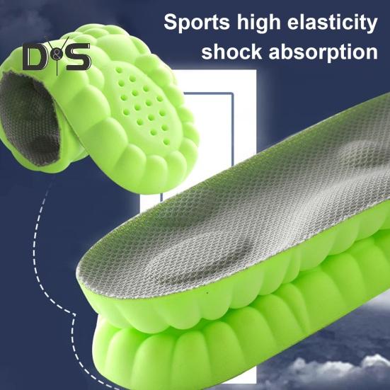 1 pár vložek 4D Cloud Měkká Prodyšná Paměťová pěna Pohlcující otřesy Vložky do sportovních bot Muži Ženy Podpora klenby Ortopedická masáž Podložky na chodidla