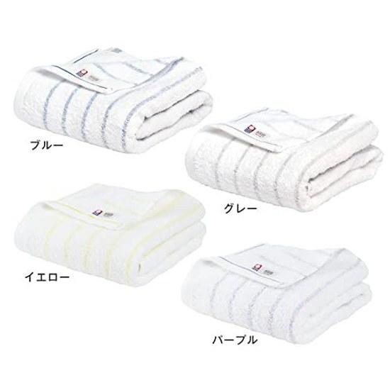 Bloom Imabari Towel Certified Natural Border Bath 2-Piece Set Made Japan (BlueGray)