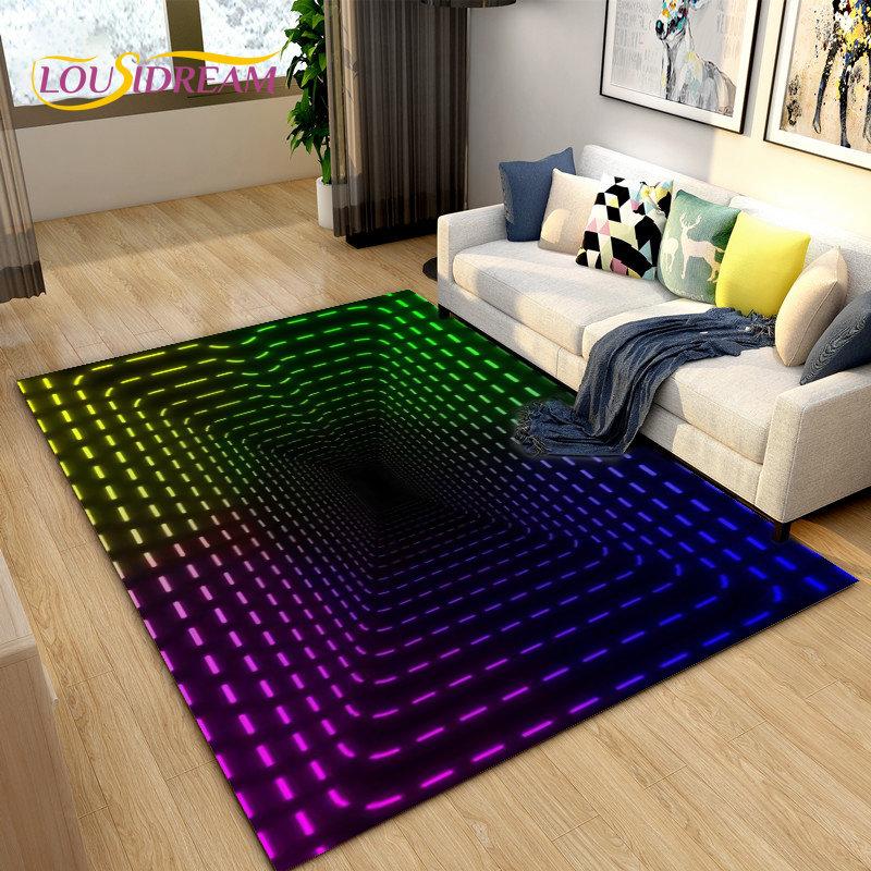 

3D коврик с иллюзией вихря, коврик для гостиной, спальни, абстрактный геометрический оптический входной коврик, нескользящий напольный коврик 40x60cm