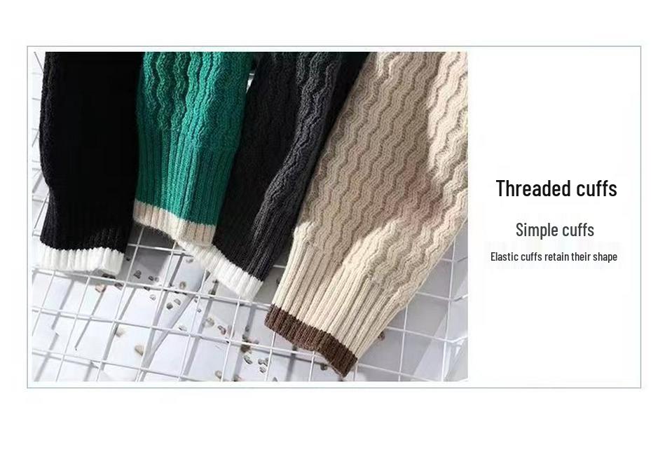 Men's Hand-Knitted Round Neck Sweater: Autumn/Winter Lazy Style, Trendy Teen Fake Two-Piece, Base Layer Knitted Shirt.