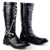 Fashion 2024 Fashionable stage boots punk Over Knee High Boots  Leather Men Long Waterproof Snowboots Equestrian Motocycle Boots