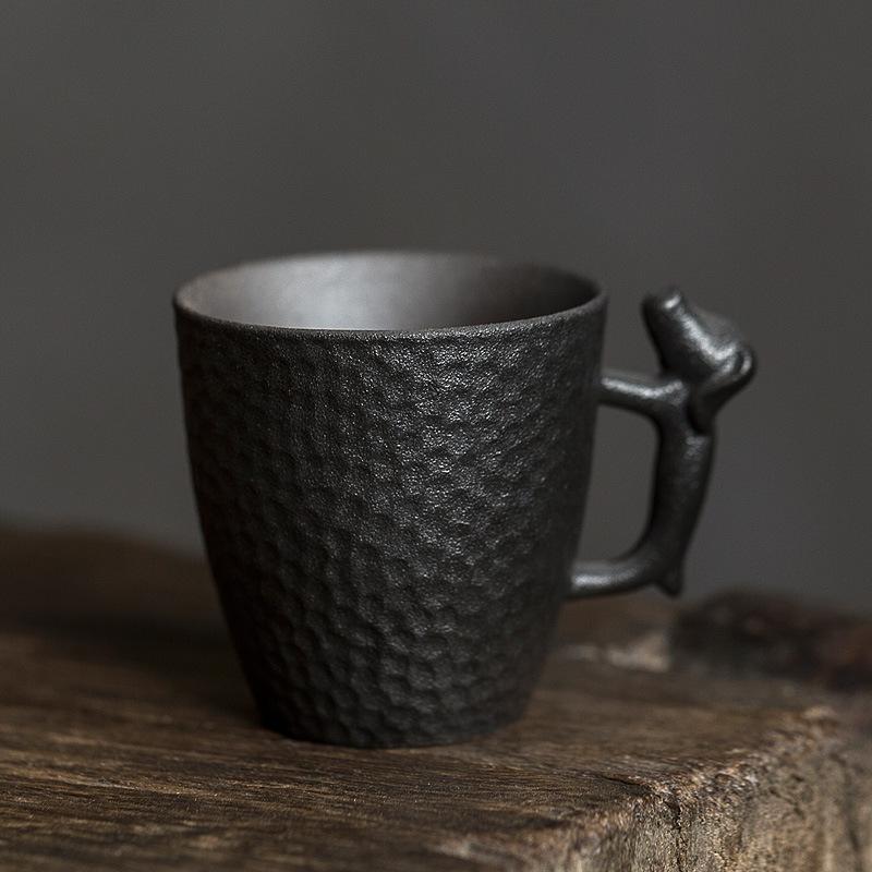 

Antique Retro Stoneware Iron Glaze Creative Ceramic Handle Coffee Mug Funny Coffee Cups Modern Design Cute Cup Kawaii Mug