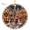Acrylic Holiday Tree Decoration Christmas Landscape Scene Ornament for Decor, Decorative Elegant Hanging Keepsake Party And Seasonal Home Decorations
