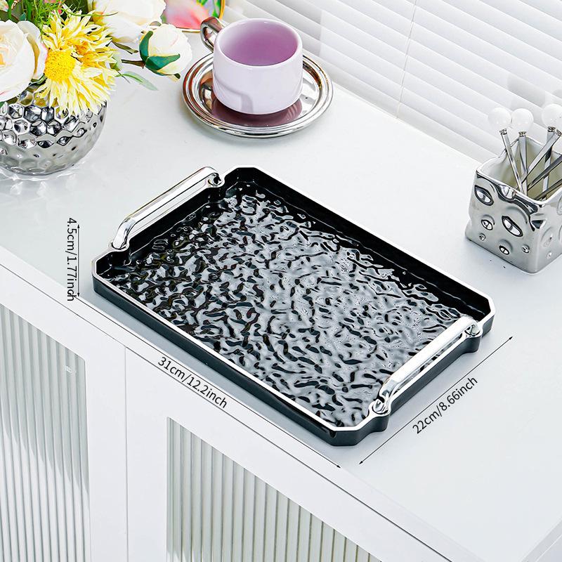 Rectangular Tea and Dessert Tray Set for Living Room or Salon