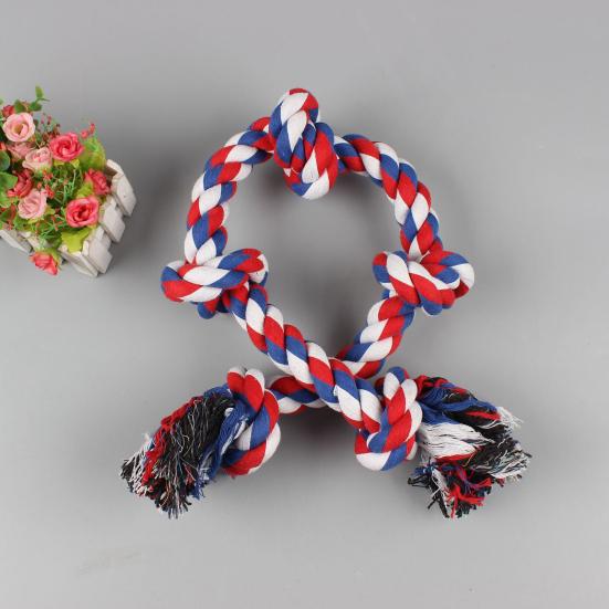5-Knot Dog Rope Toy Heavy-Duty Dog Chew Rope Toy for Aggressive Chewer Interactive Dog Pull Cotton Rope for Tug of War Game
