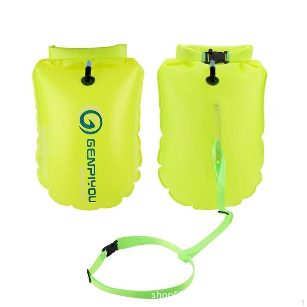 Swim Buoy with Storage Compartment DoubleChamber Inflatable TowFloat Bag Open Water