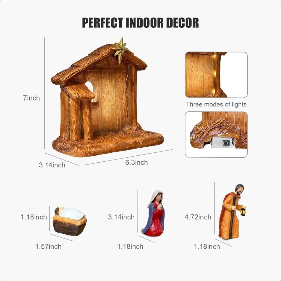 

Пасхальные украшения Набор Рождества Наборы и фигурки Рождества с яслями Святого семейства Рождественская настольная сцена Коллекционный для дома United States