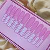 Thick and Hard Artificial Fingernails Square and Long Manicure False Nails with Glue Stickers  Press on Nails