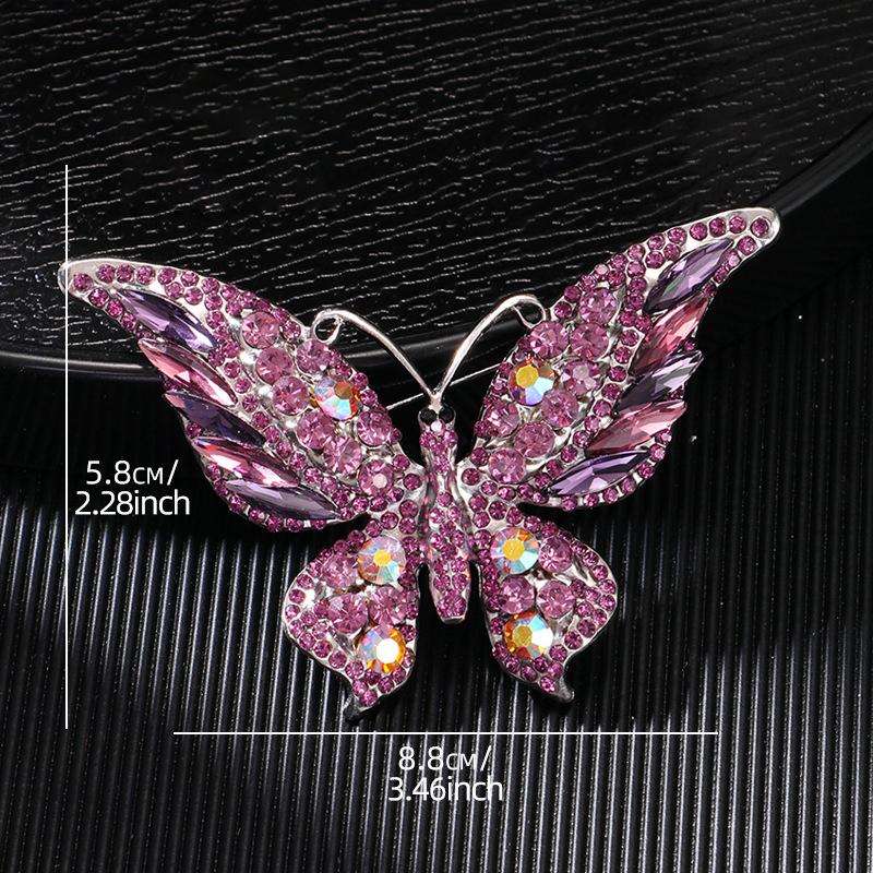 Fashion Full Zircon Butterfly Brooch For Women Luxurious Animal Corsage Pins Wedding Party Clothing Accessories Jewelry Gifts