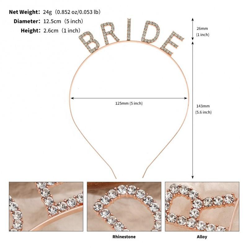 

Fashion Letter Hair Accessories Bride Wedding Party Headband Birthday Photo Rhinestones Female