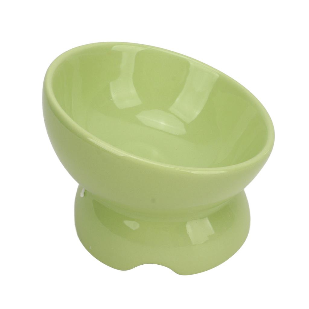 Keramiske Hevede Katteskåler Skråstilte Opphøyde Mat- og Vannskåler Beskytter Kjæledyrs Nakke Sklisikker for Katt