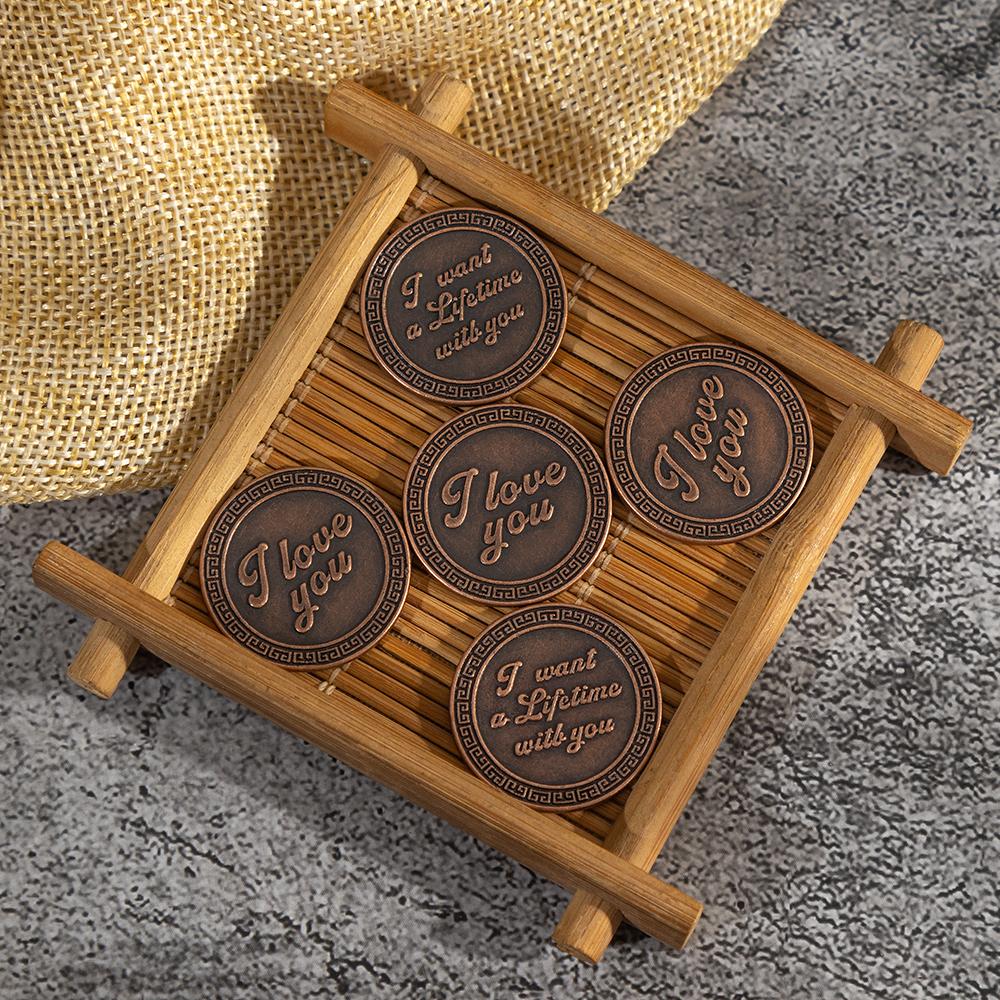 

5/10 Люблю тебя, Монеты-теги, Монеты из античной меди, Ностальгические монеты, Украшения для дома, Подарки на Рождество и День святого Валентина