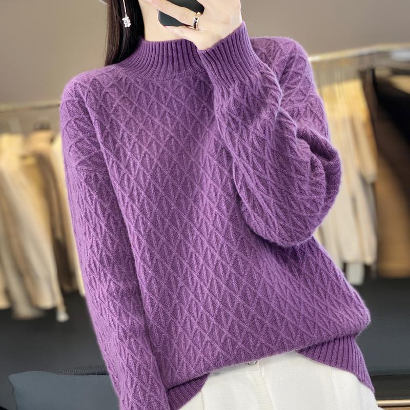 Pulover de cașmir pentru femei cașmir Qinghe 30% cașmir 70% lână cald și la modă versatil toamnă și iarnă