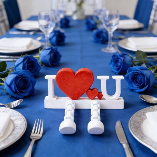 I Love U Figurine with Articulated Legs Movable Joints Love Heart Fidget Toy Wedding Party Desktop Decoration Ornament Valentine's Day Romantic Gift