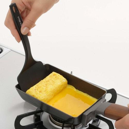 [.co.jp Exclusive] Shimomura Kogyo Antibacterial, Made in Japan, Verdun Black Nylon Egg Frying Turner, Dishwasher Safe, VB-207, Made in Tsubame-Sanjo,