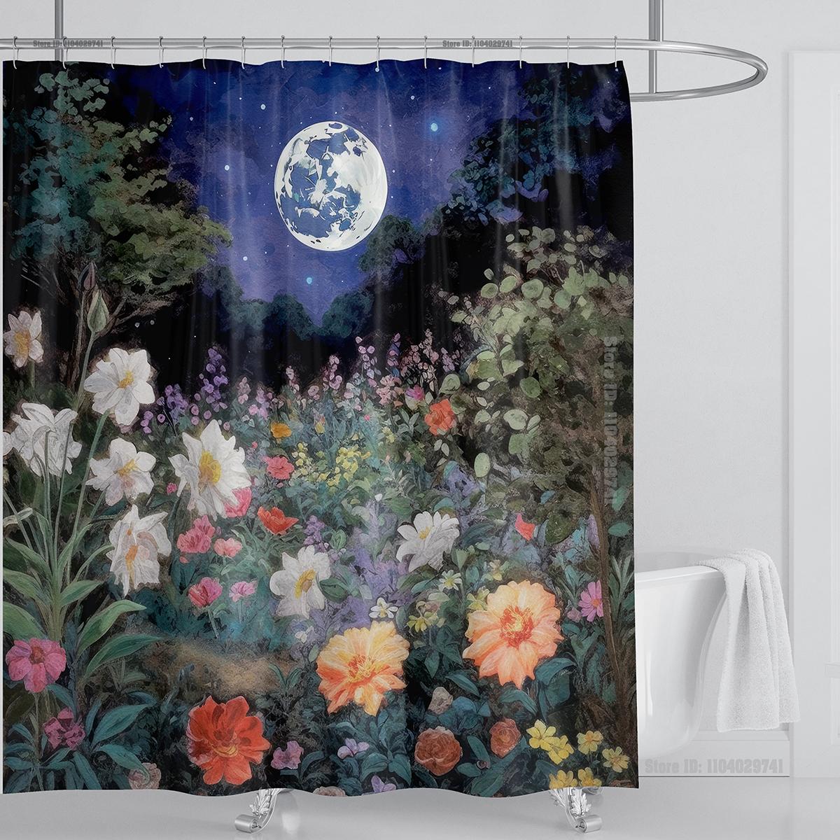 

Sunflower Landscape Shower Curtain Waterproof Shower Curtain Polyester Fabric 3D Printed Curtain Bathroom Decoration With Hooks W90xH180cm