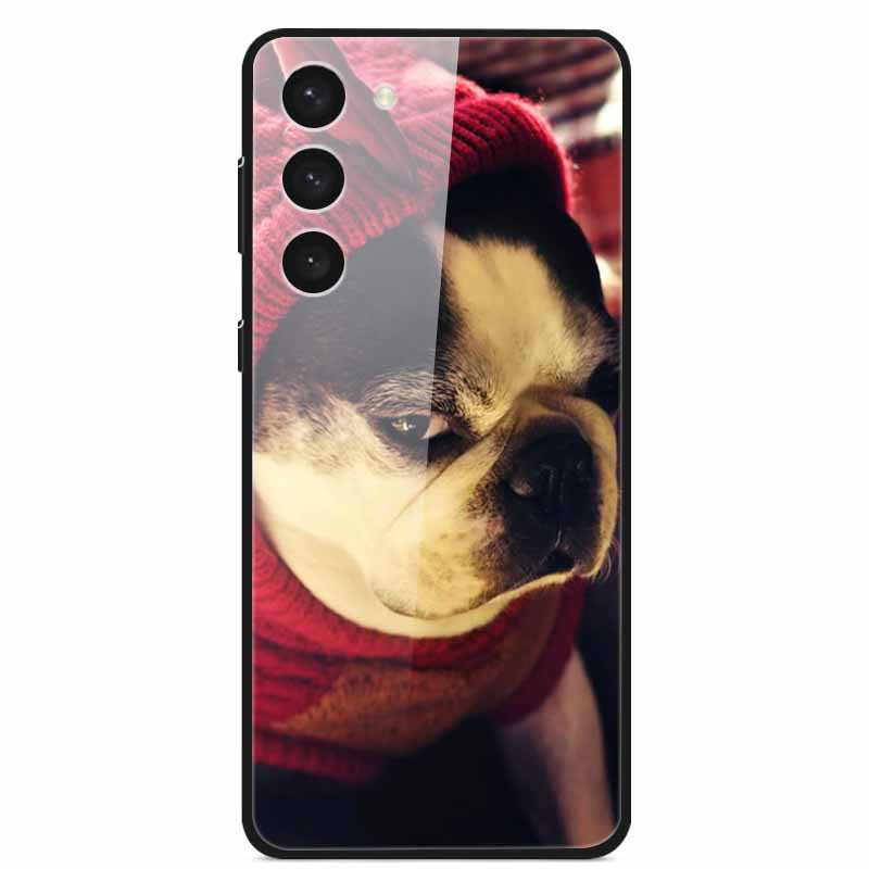 Tempered Glass Case For Samsung S23 Plus 5G Cover Galaxy S 23 Space Hard Back Coque For Samsung S23 Ultra S23+ Bumpers Funda Cat