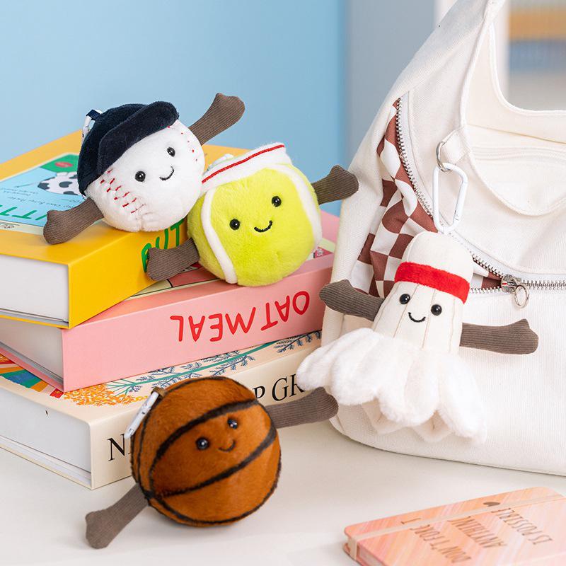 Bambola di peluche sportiva transfrontaliera: Pallacanestro, Baseball, Tennis, Badminton, Piccolo Ciondolo Regalo
